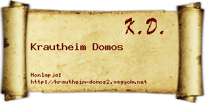 Krautheim Domos névjegykártya